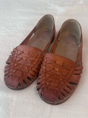 Nisolo Tan Woven Leather Slip-On Loafers